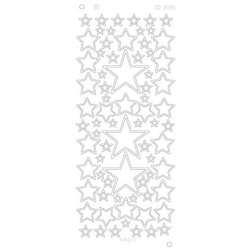 Stickervel: Stars various sizes Platinum - Goud
